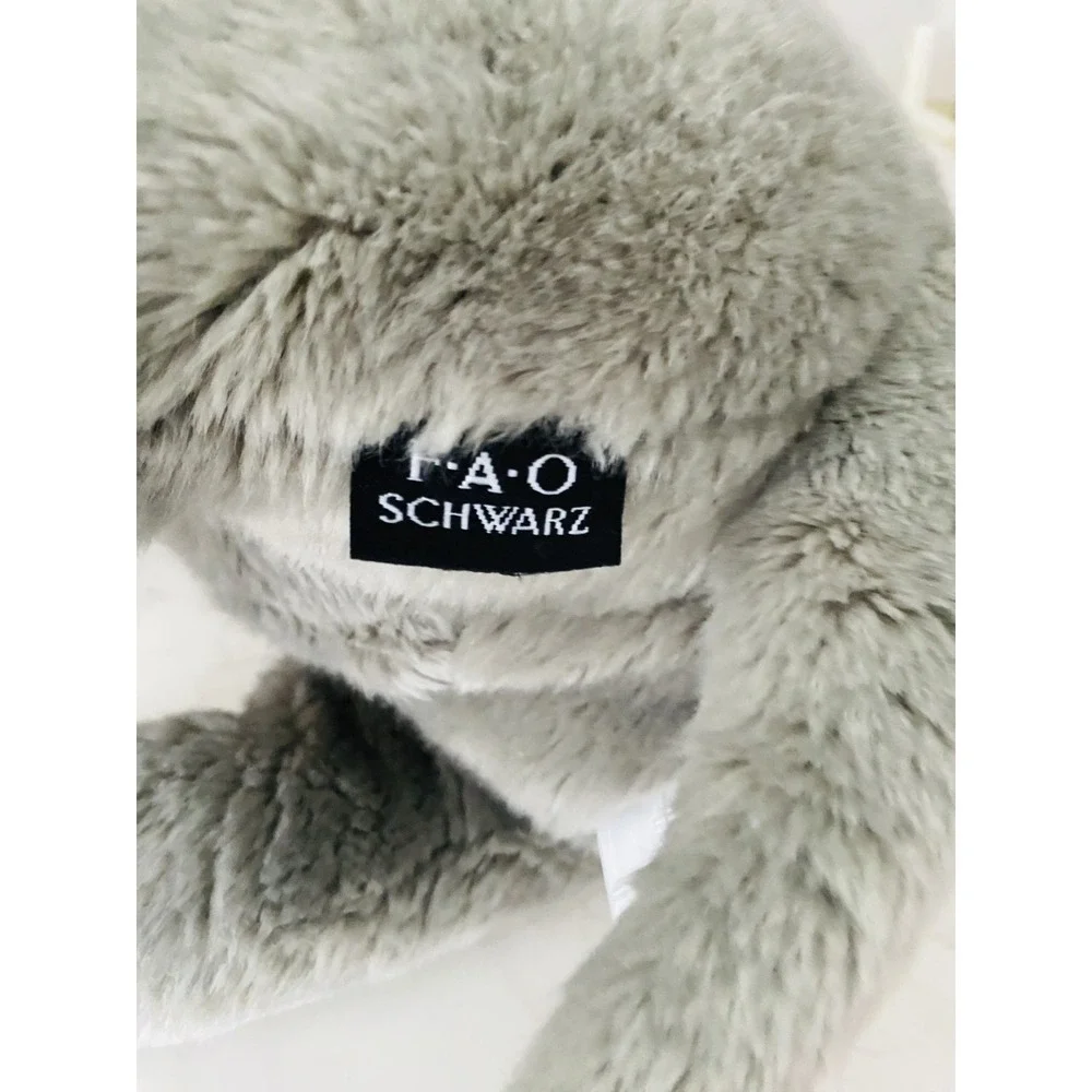 FAO Schwarz Gray Elephant Plush Laying Down Floppy Stuffed Animal 2018